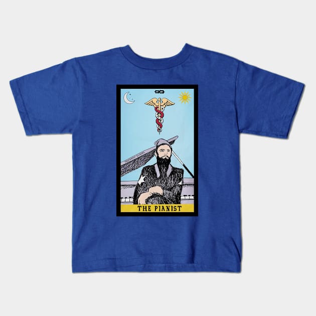 The Pianist Tarot Kids T-Shirt by JaredStephenWithrow